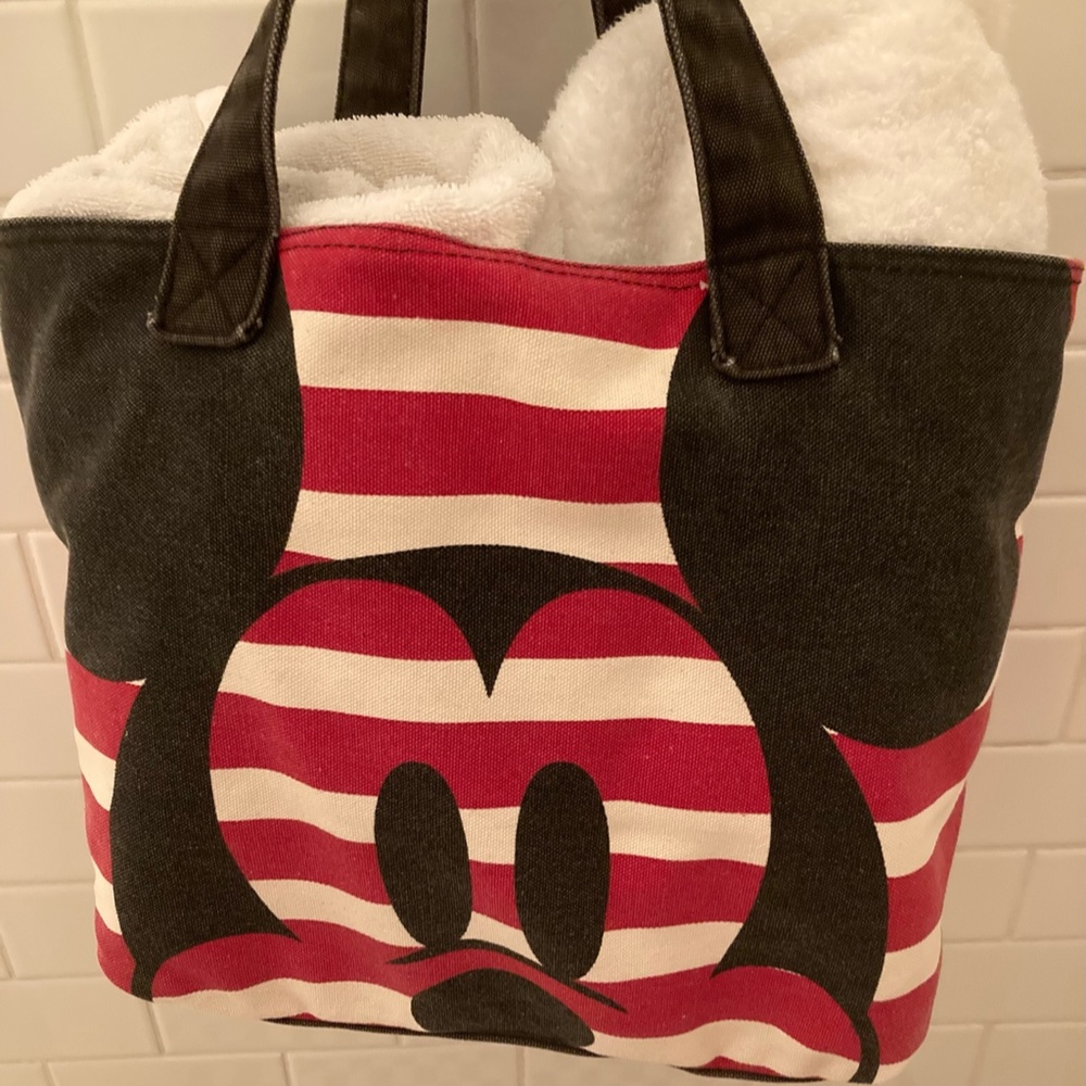 Disney Store Mickey & Minnie Canvas Beach Bag